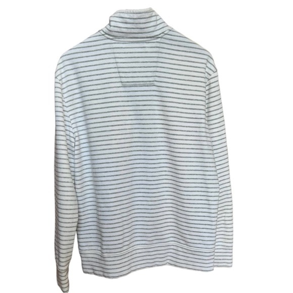 Nautica Men's Quarter Zip Sweater White‎ Gray Striped Size Large - Picture 5 of 9